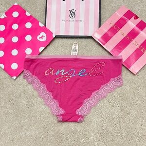 NWT Victoria’s Secret Dream Angels Pink Modal Cotton Lace Bikini Panties Medium